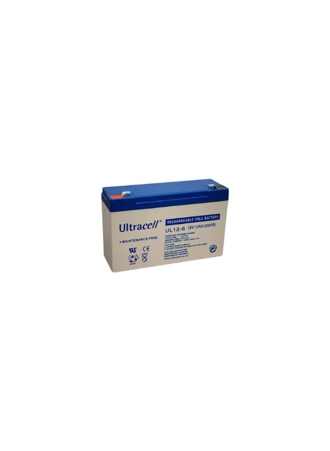 UL12-6 - Ultracell, Lead-Acid Rechargeable Battery, 6V, 12Ah